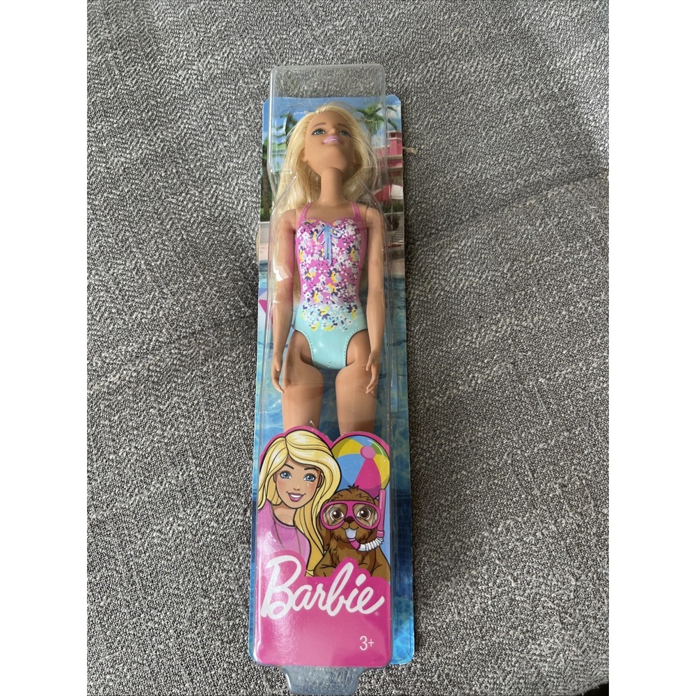 Barbie Floral Swimsuit Beach Waterplay Doll. New in Box. 2020 Mattel